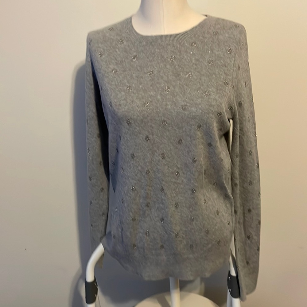 Gray sweater with shimmer dots